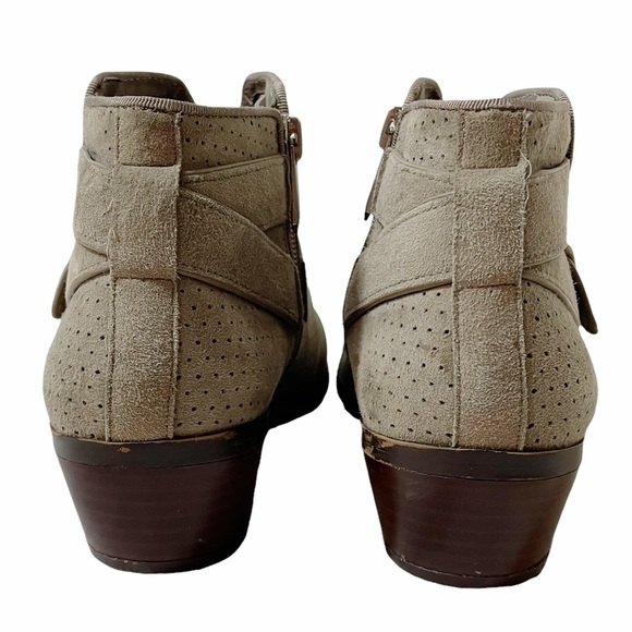 Sam Edelman Patrisha Perforated Suede Western Booties Light Taupe Women’s Size 6 - Picture 6 of 12